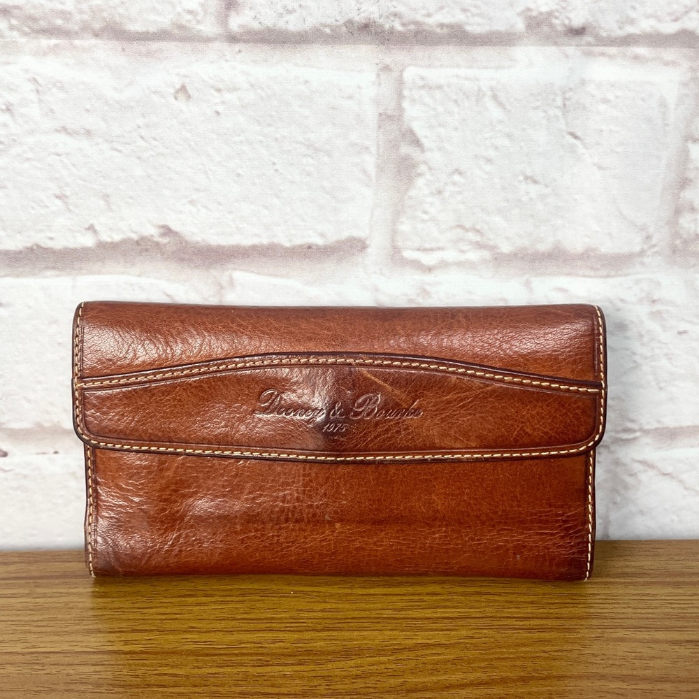 Dooney & Bourke Brown Leather Continental Wallet - Classic Organizer